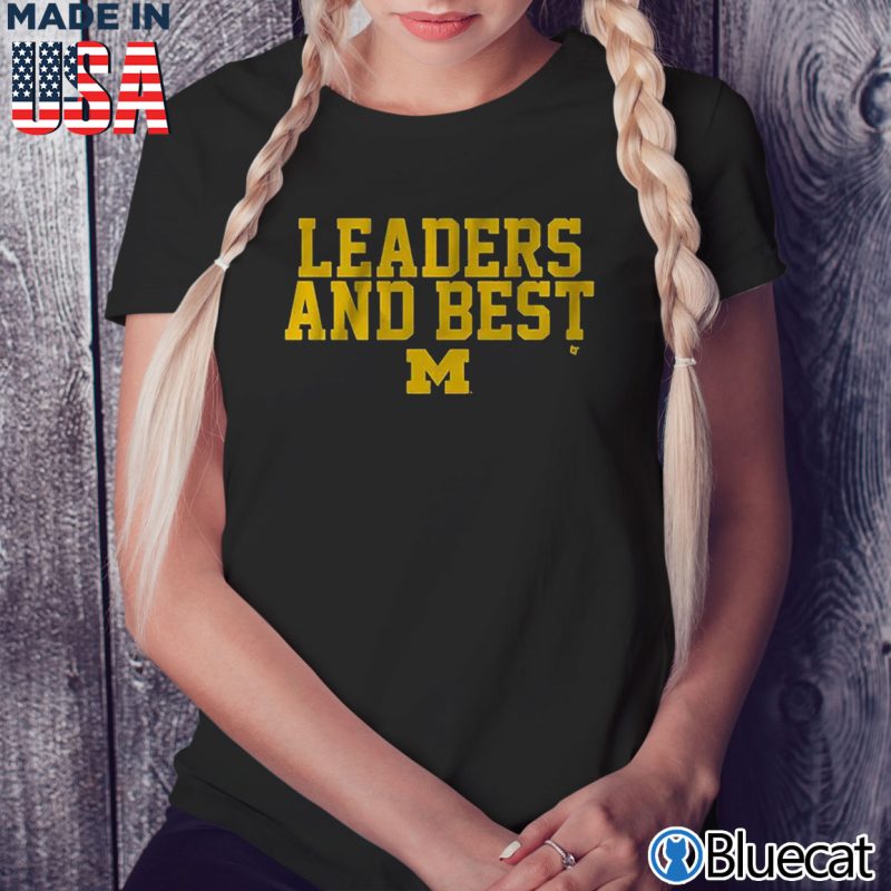 Black Ladies Tee Leaders And Best Michigan T shirt