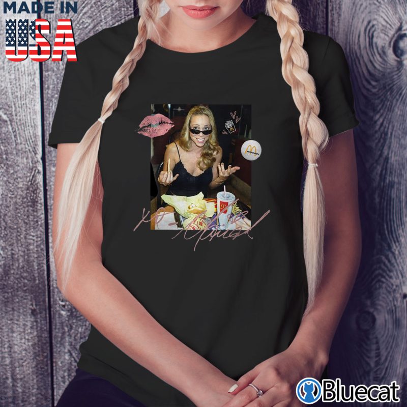 Black Ladies Tee Mariah Carey Mcdonalds T shirt