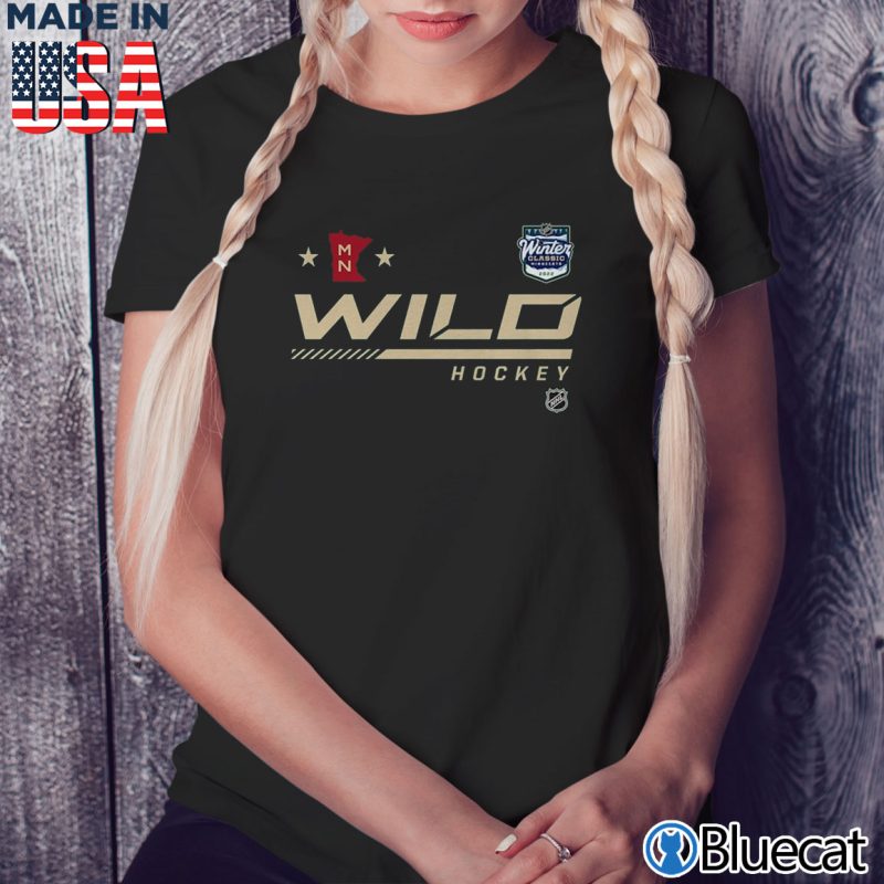 Black Ladies Tee Minnesota Wild 2022 Winter Classic Locker Room T Shirt