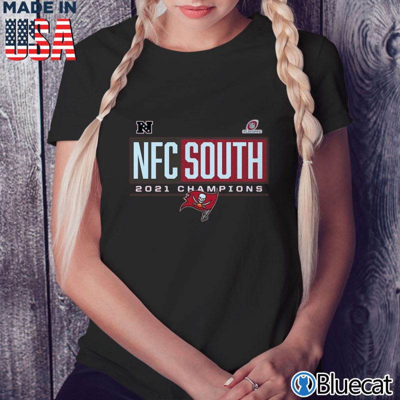 Black Ladies Tee Tampa Bay Buccaneers 2021 NFC South Division Champions Blocked Favorite T Shirt