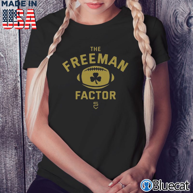 Black Ladies Tee The Freeman Factor Notre Dame Football T Shirt