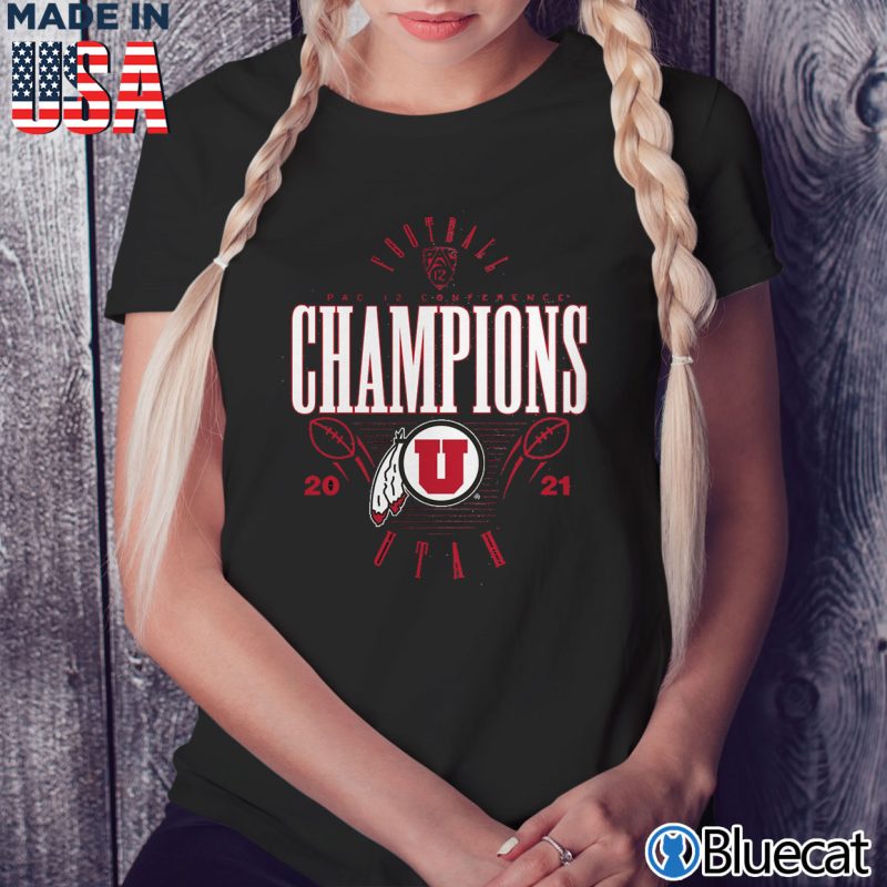 Black Ladies Tee Utah Utes Fanatics 2021 PAC Conference Champions T Shirt