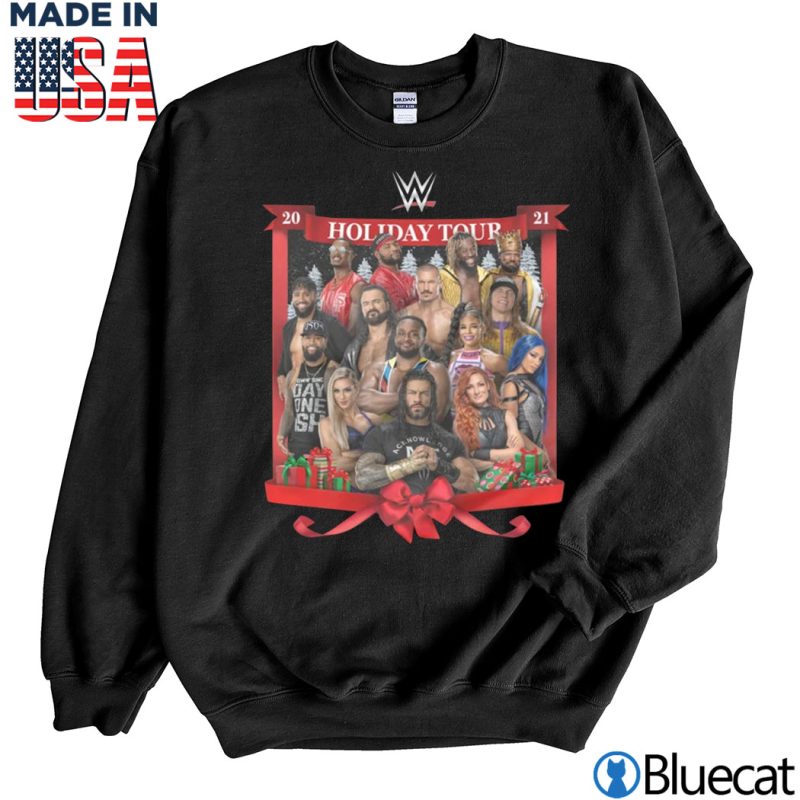 Black Sweatshirt 2021 WWE Holiday Tour T Shirt