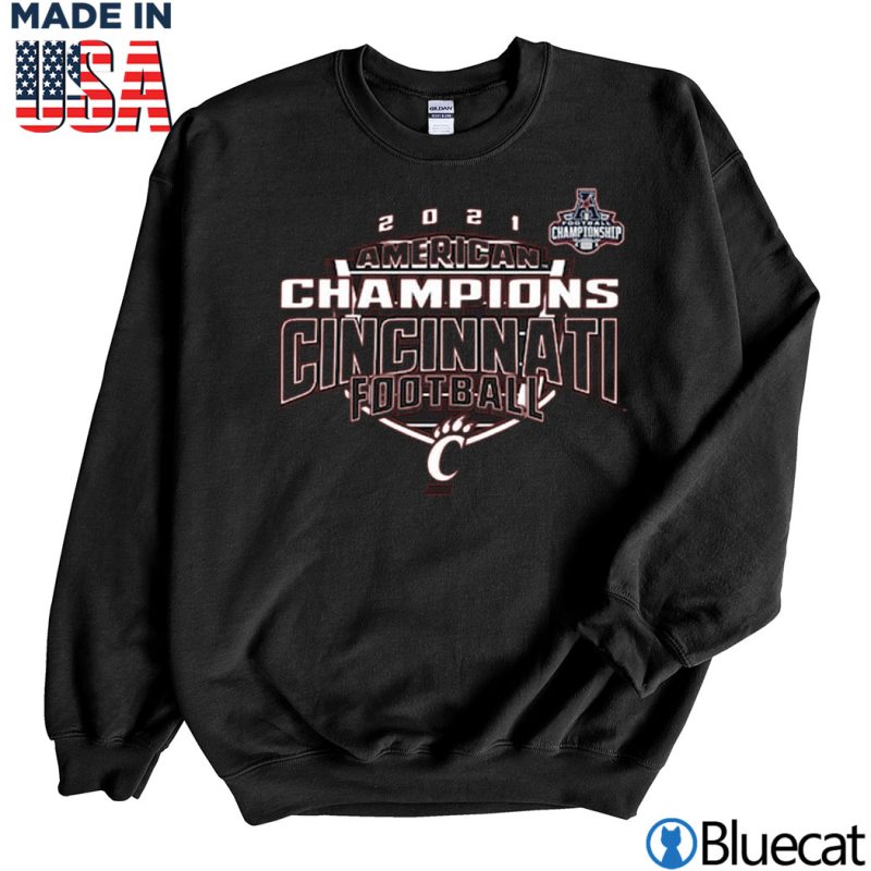 Black Sweatshirt Cincinnati Bearcats 2021 AAC Football Conference Champions Locker Room T Shirt