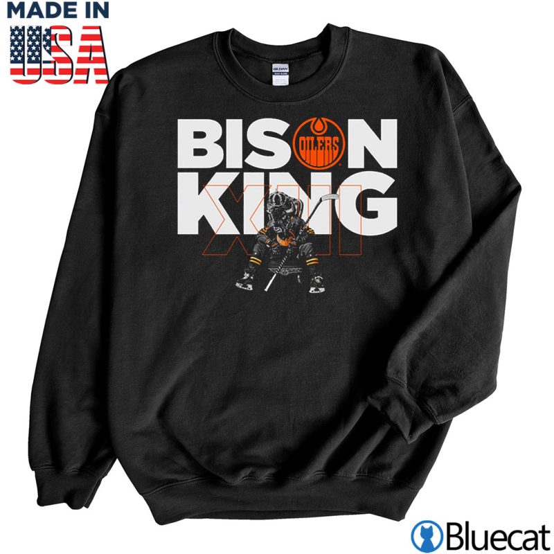 Black Sweatshirt Edmonton Oilers Bison King XIII T shirt