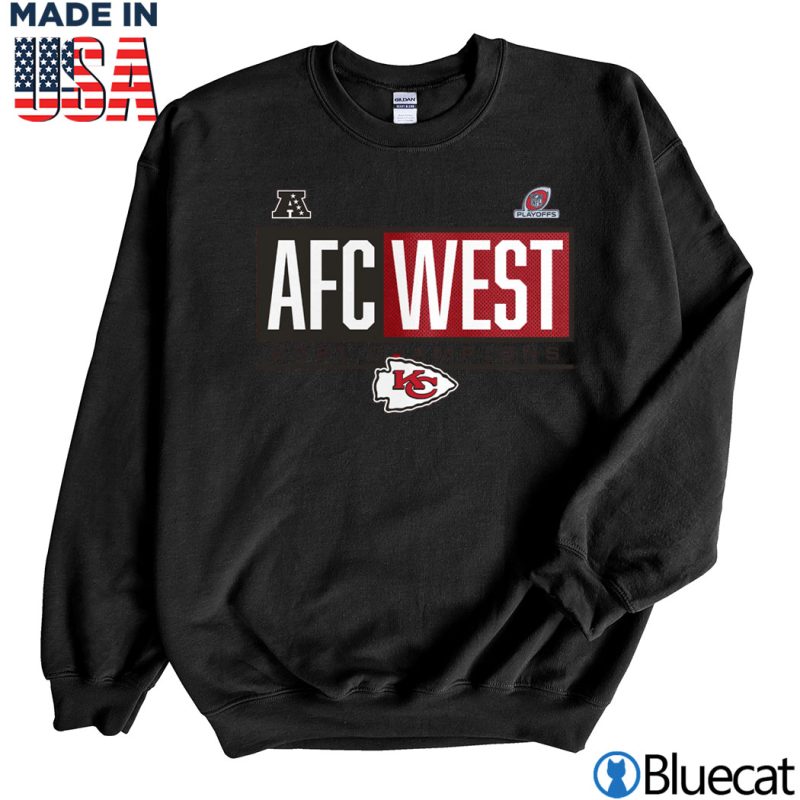 Black Sweatshirt Kansas City Chiefs 2021 AFC West Division Champions Blocked Favorite T Shirt