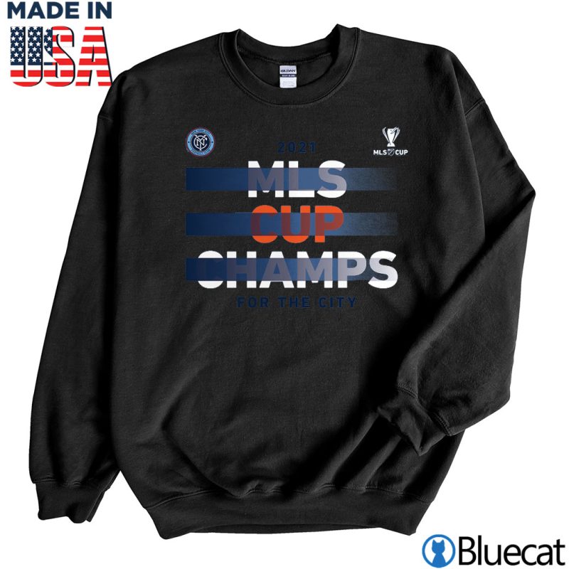 Black Sweatshirt New York City FC 2021 MLS Cup Champions Five Points T Shirt