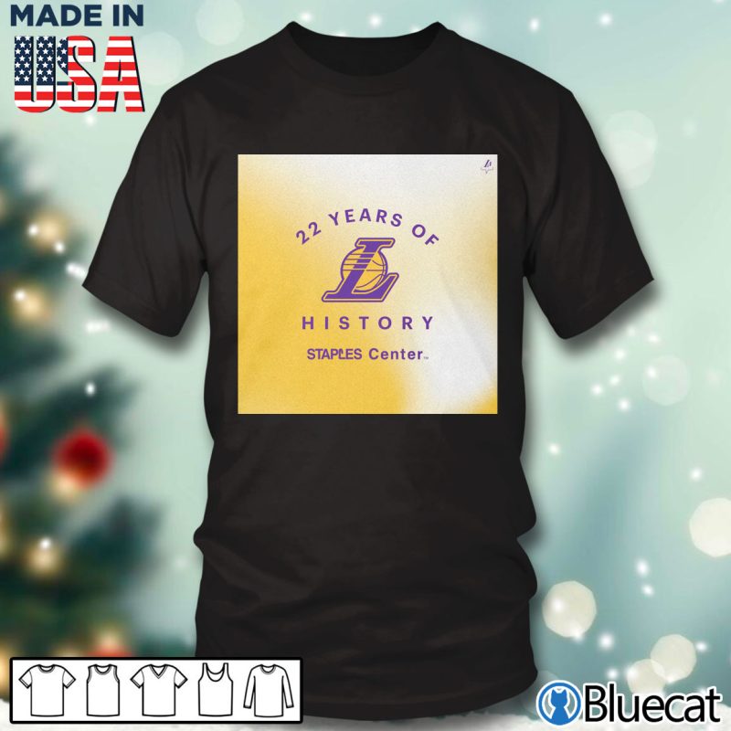 Black T shirt 22 Years of history Los Angeles Lakers T shirt