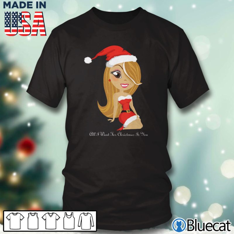 Black T shirt All I Want for Christmas is You Mariah Carey T shirt