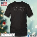 Black T shirt Jesus Mary and Joseph and the wee donkey T shirt