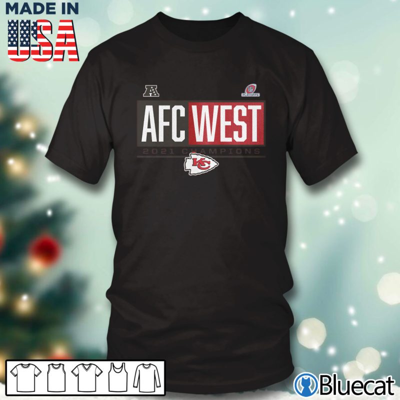 Black T shirt Kansas City Chiefs 2021 AFC West Division Champions Blocked Favorite T Shirt