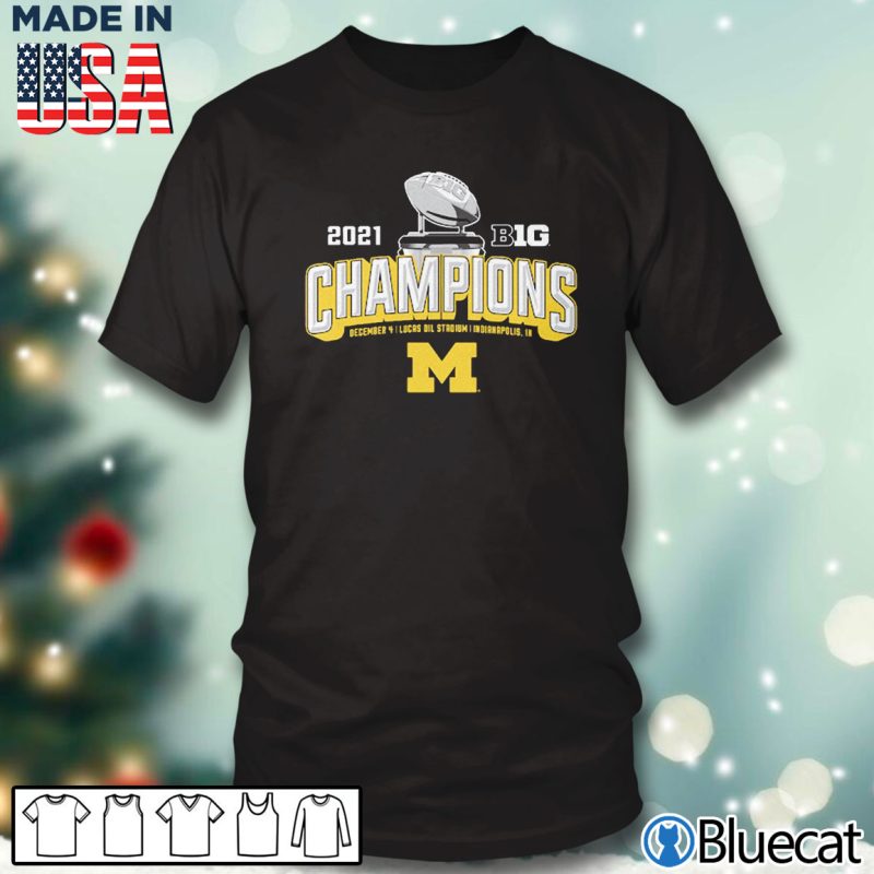 Black T shirt Michigan Wolverines 2021 Big Ten Football Conference Champions Locker Room T Shirt
