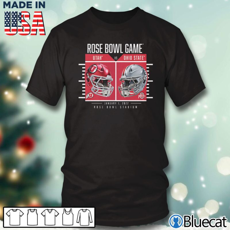 Black T shirt Ohio State Buckeyes vs Utah Utes 2022 Rose Bowl Matchup Coin Flip T Shirt