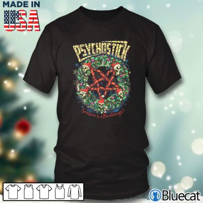 Black T shirt Pyschostick Seasons Beatings T shirt