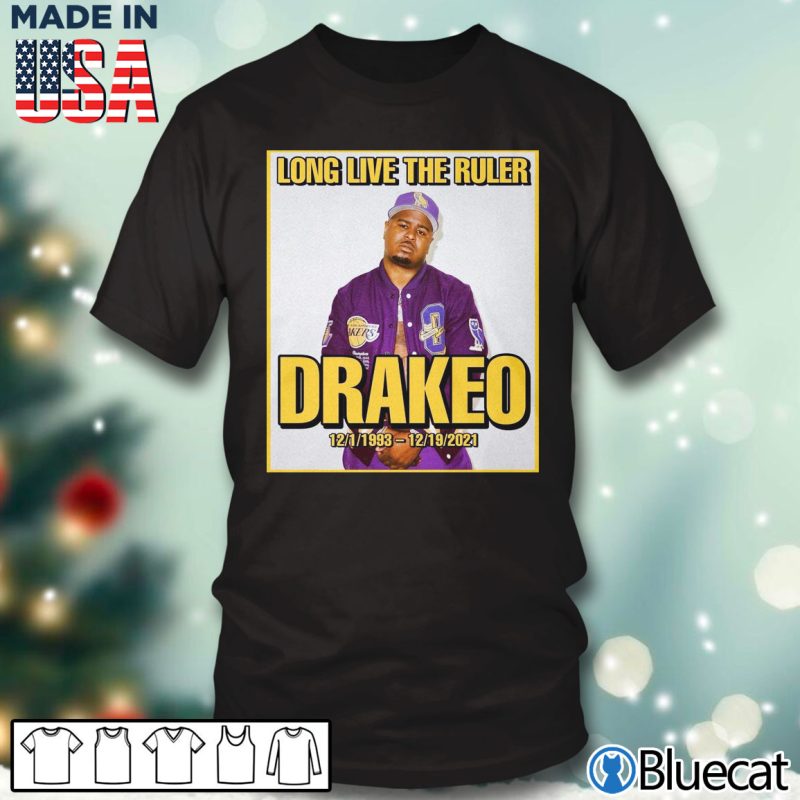 Black T shirt RIP Rapper Drakeo Long Live The Ruler 1993 2021 T shirt