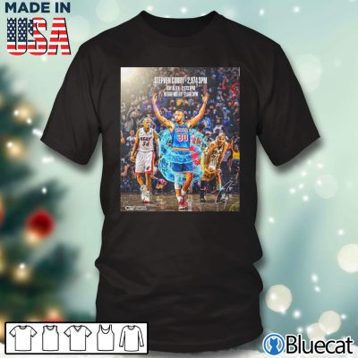 Black T shirt Stephen Curry record breaker history maker T shirt