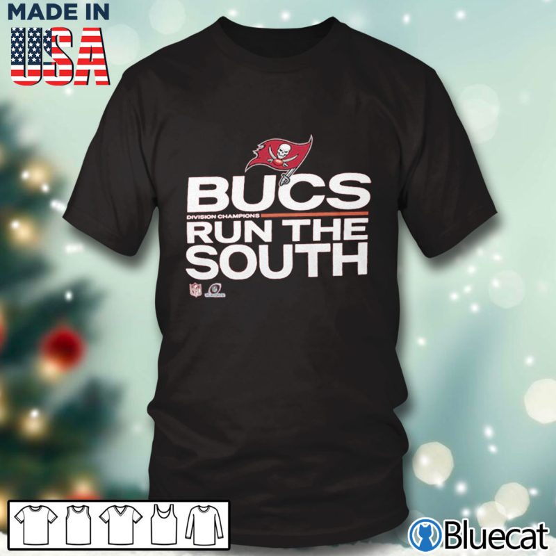 Black T shirt Tampa Bay Buccaneers 2021 NFC South Division Champions Trophy Collection T Shirt