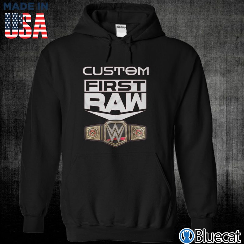 Black Unisex Hoodie Custom First Raw T Shirt