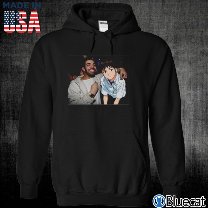 Black Unisex Hoodie Drake Evangelion shirt