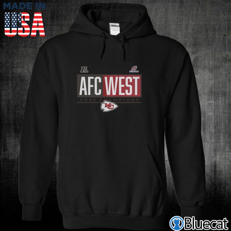 Black Unisex Hoodie Kansas City Chiefs 2021 AFC West Division Champions Blocked Favorite T Shirt