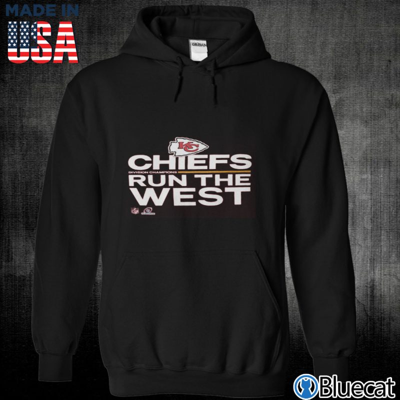 Black Unisex Hoodie Kansas City Chiefs 2021 AFC West Division Champions Trophy Collection T Shirt