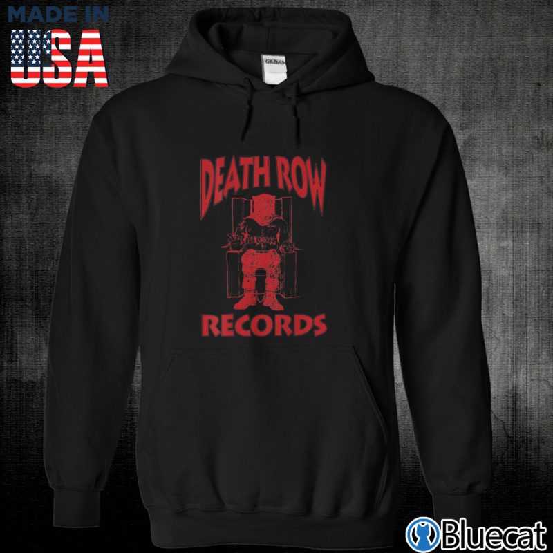 Black Unisex Hoodie Row Records Red Logo T Shirt