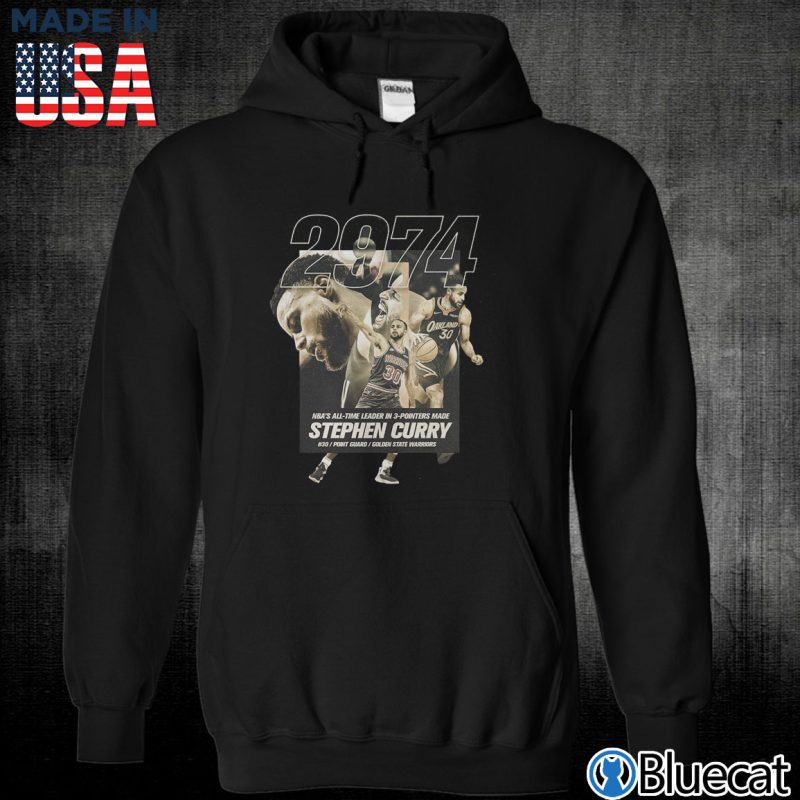 Black Unisex Hoodie Steph Curry NBAs All Time 3 pointers 2974 T shirt