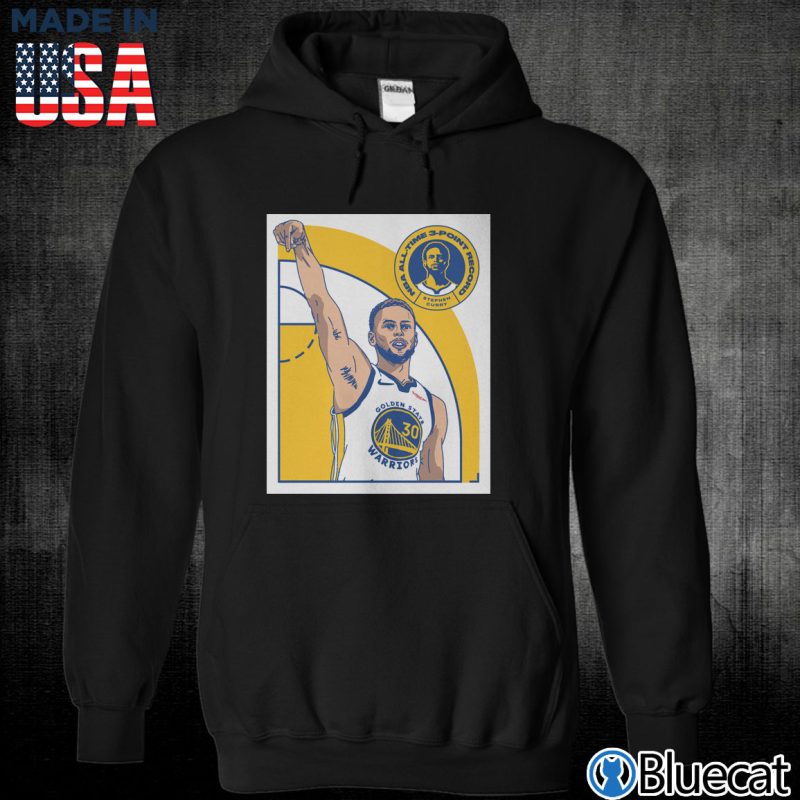 Black Unisex Hoodie Steph Curry Record broken History made T shirt