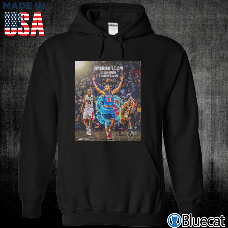 Black Unisex Hoodie Stephen Curry record breaker history maker T shirt