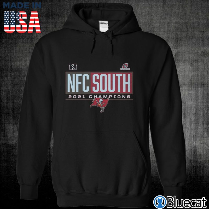 Black Unisex Hoodie Tampa Bay Buccaneers 2021 NFC South Division Champions Blocked Favorite T Shirt
