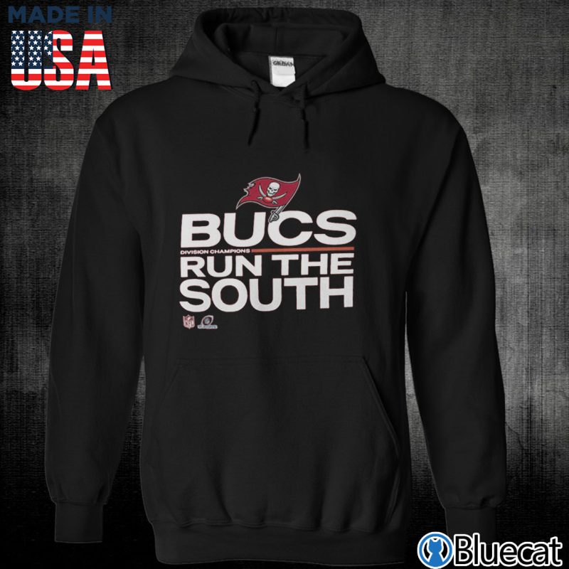 Black Unisex Hoodie Tampa Bay Buccaneers 2021 NFC South Division Champions Trophy Collection T Shirt