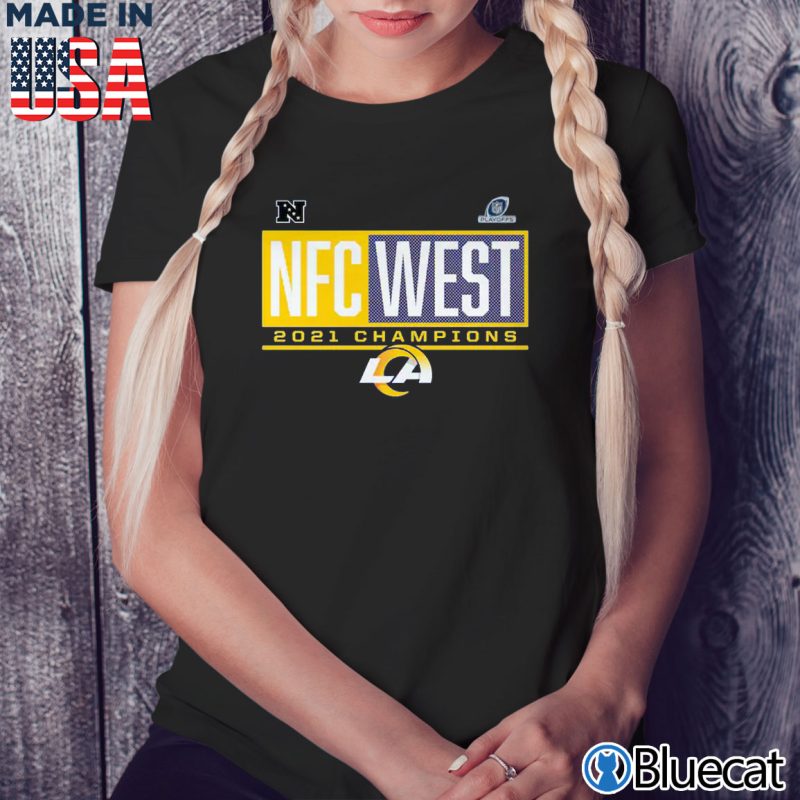 Black Ladies Tee Los Angeles Rams 2021 NFC West Division Champions T Shirt