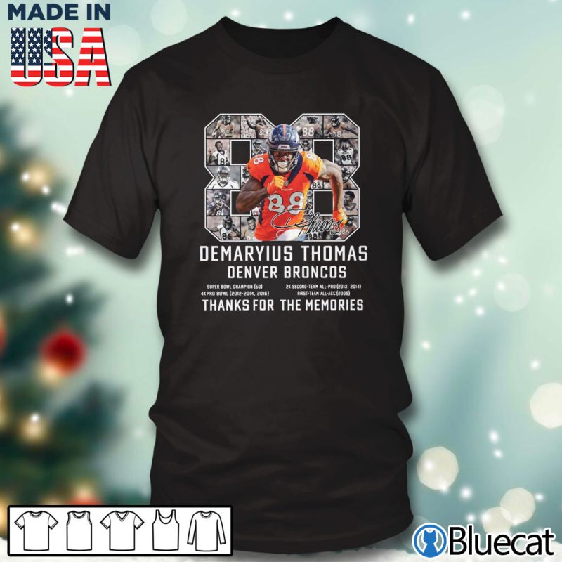 Black T shirt Demaryius Thomas Denver Broncos 88 Thanks for the memories T shirt