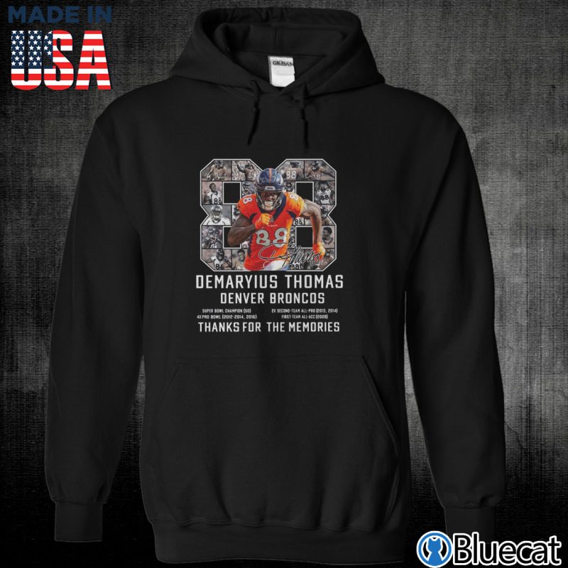 Black Unisex Hoodie Demaryius Thomas Denver Broncos 88 Thanks for the memories T shirt