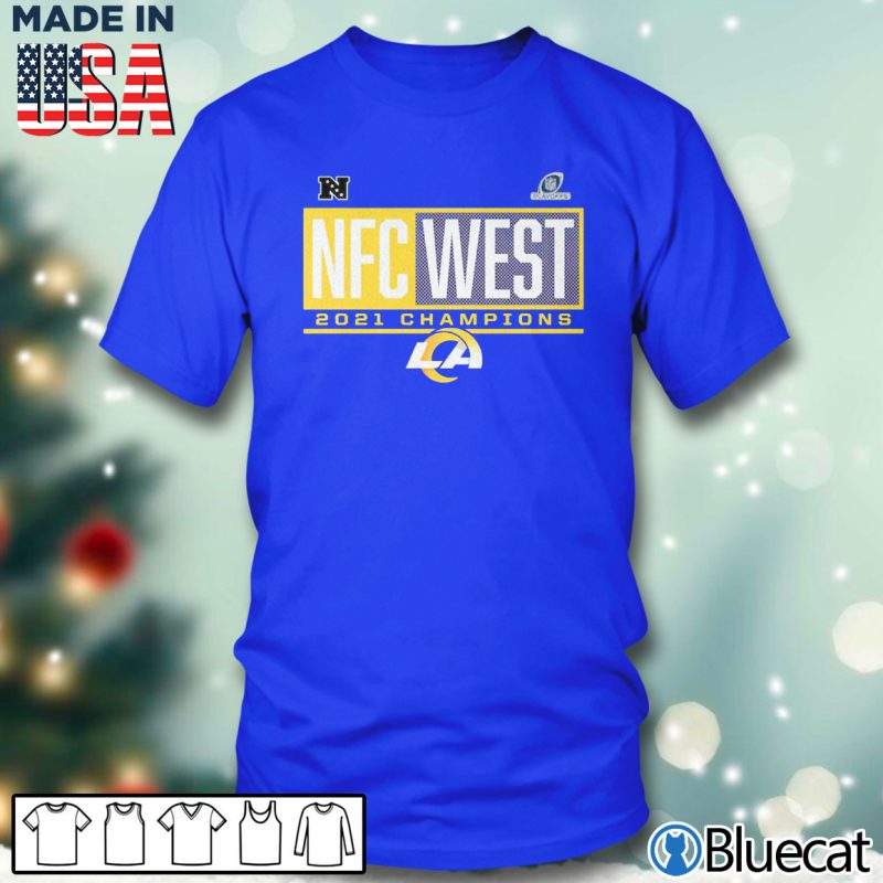 Blue T shirt Los Angeles Rams 2021 NFC West Division Champions T Shirt