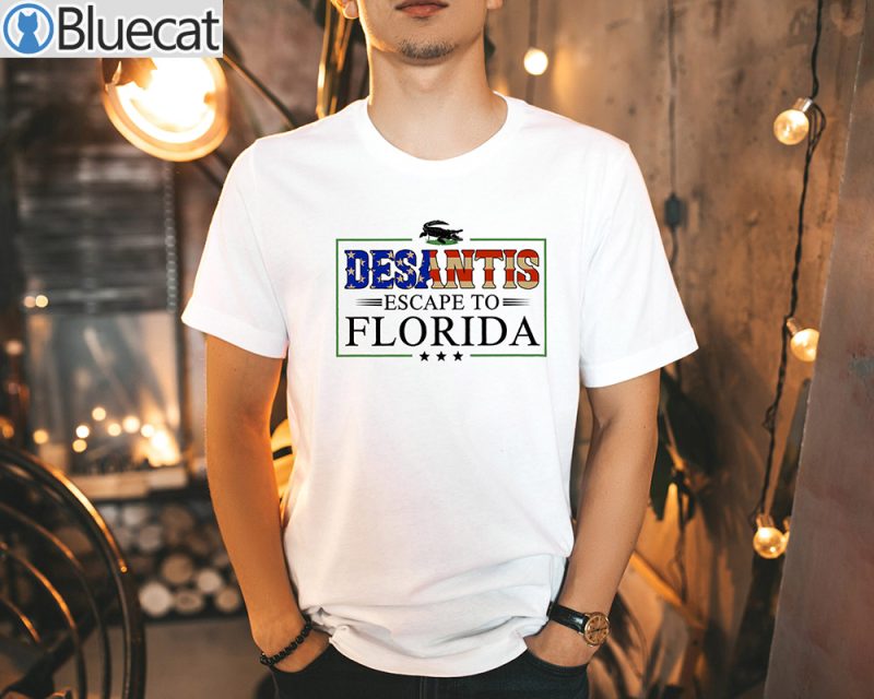 Ron Desantis Escape To Florida Open Lockdown Libs Tour T Shirt 1