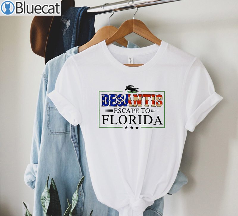 Ron Desantis Escape To Florida Open Lockdown Libs Tour T Shirt 2
