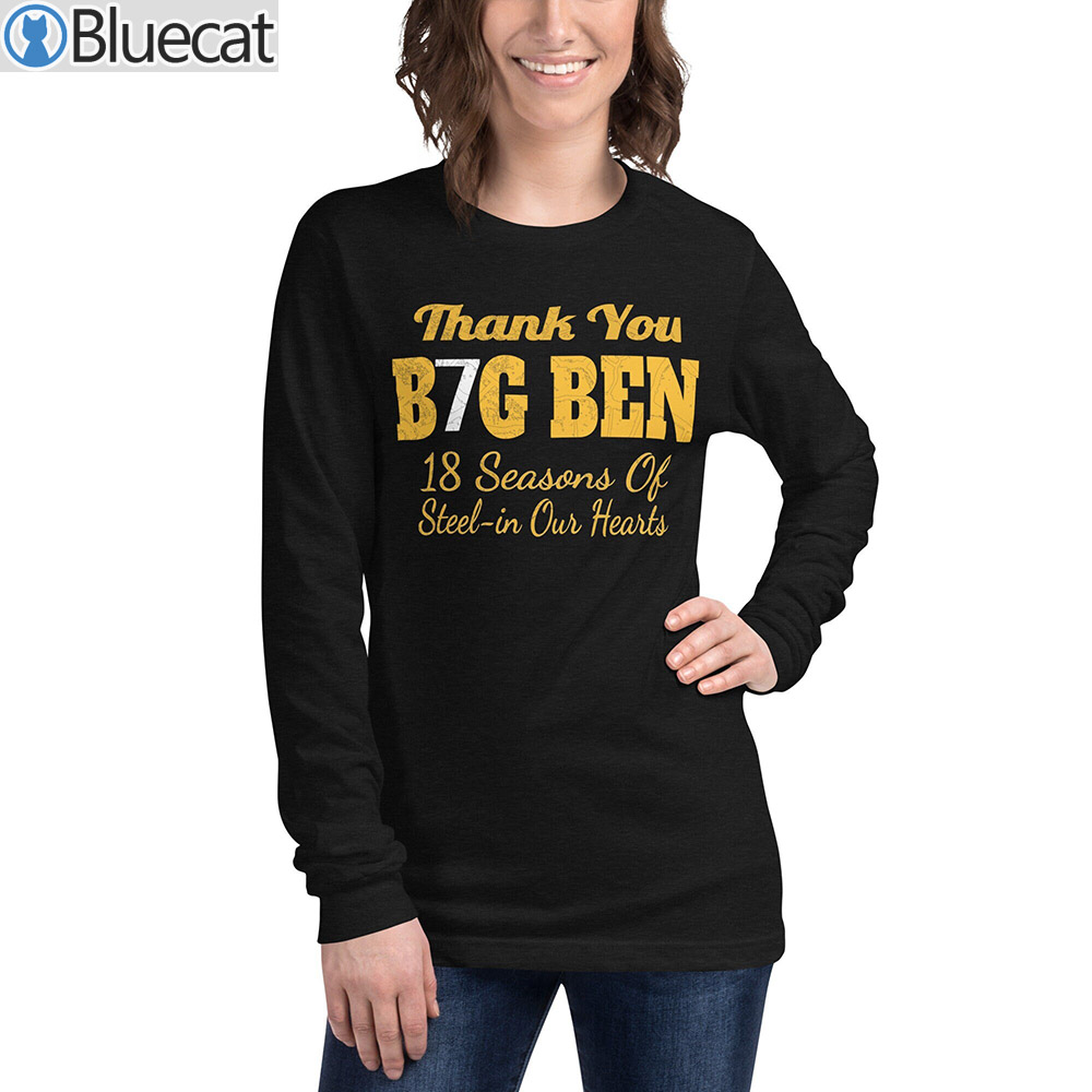 : Long Sleeve Black Ben Roethlisberger Thank You T-Shirt