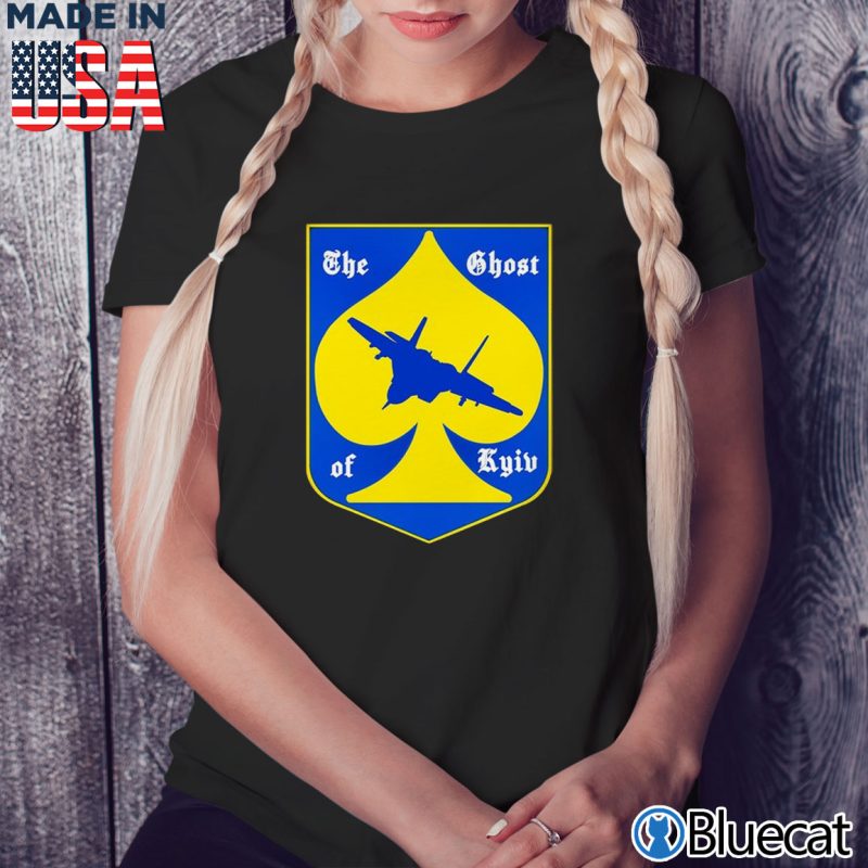 Black Ladies Tee The Ghost Of Kyiv I Stand With Ukraine Shirt