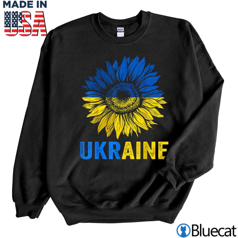 Black Sweatshirt Ukraine Flag Sunflower Vintage Ukrainian Support Lover Shirt
