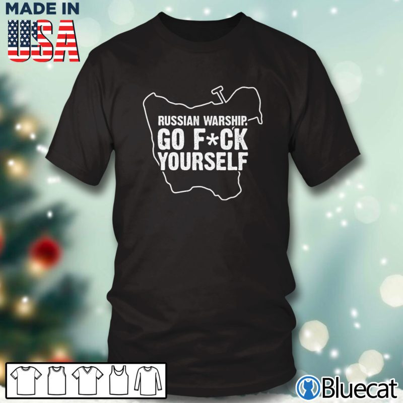 Black T shirt Russian warship go fuck yourself T shirt