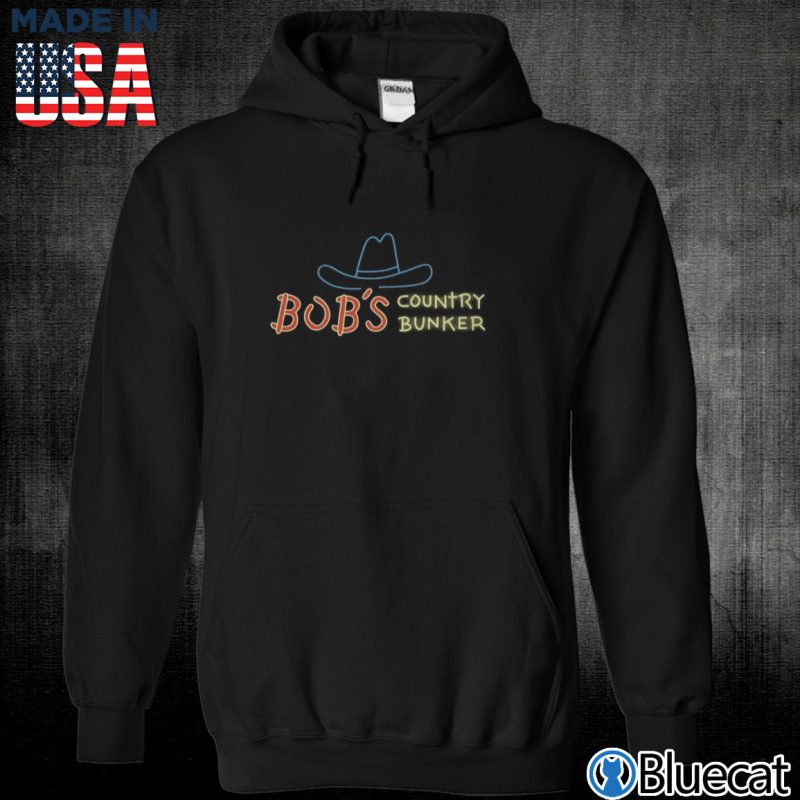Black Unisex Hoodie BOBs Country Bunker T shirt