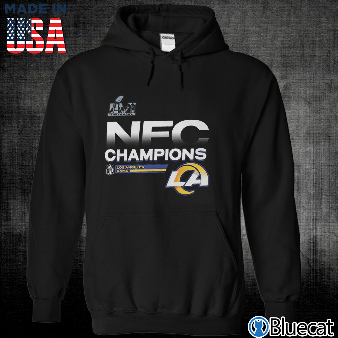 Los Angeles Rams 2021 NFC Champions Locker Room Trophy Collection T-Shirt -  Bluecat