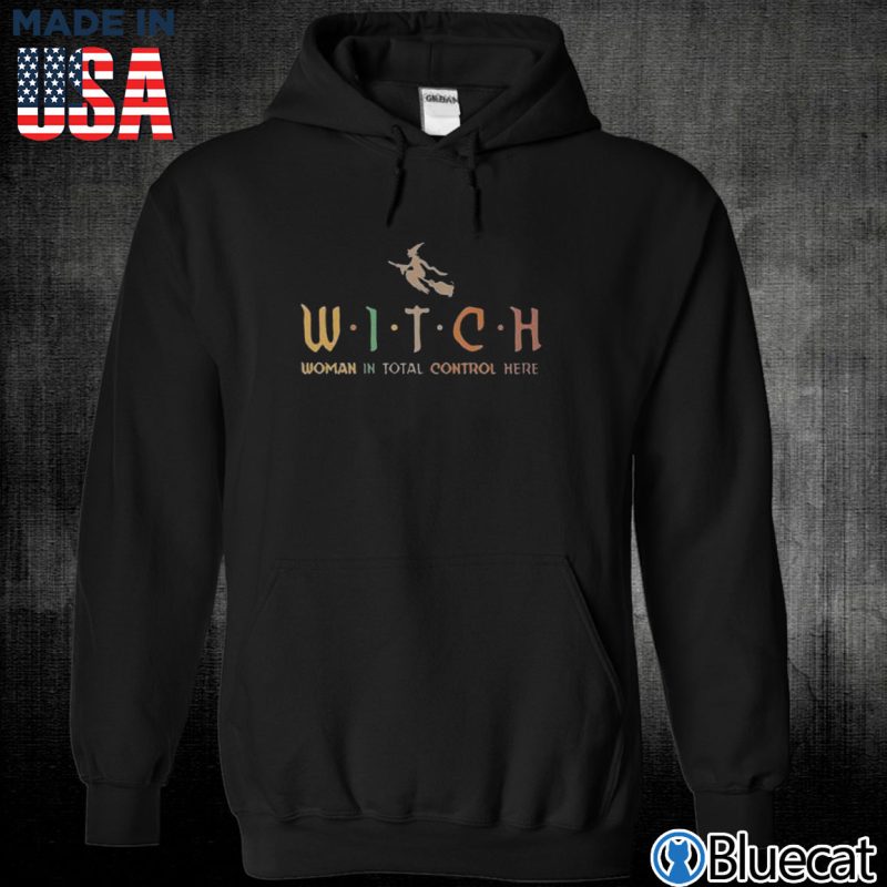 Black Unisex Hoodie Witch woman in total control here shirt