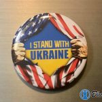 America Stand With Ukraine Pin Button