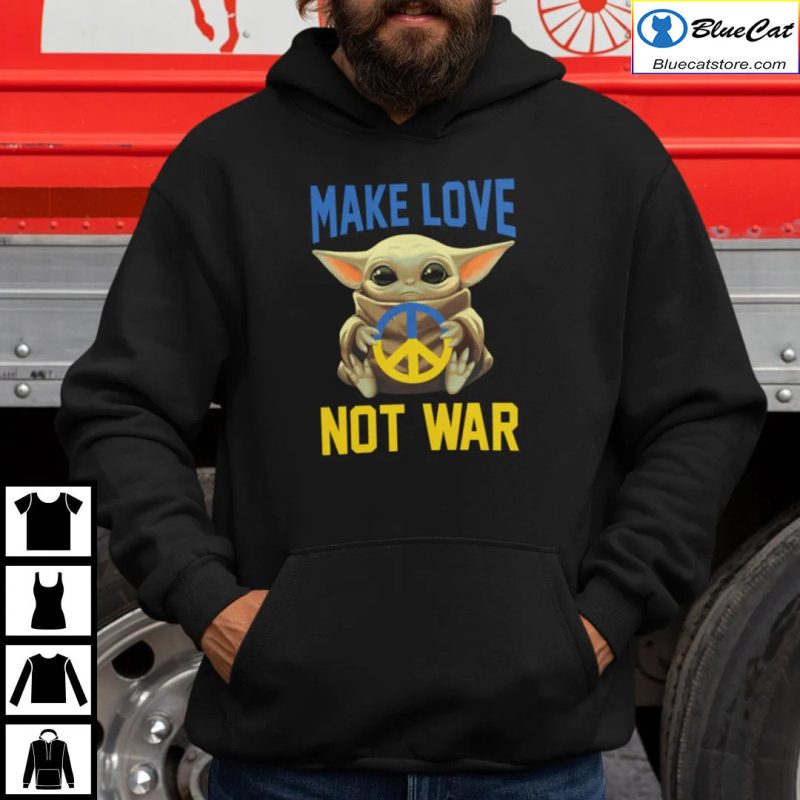 Baby Yoda Make Love Not War Shirt Peace Symbol 1