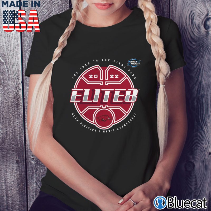 Black Ladies Tee Arkansas Razorbacks 2022 Tournament March Madness Elite Eight Elite T Shirt
