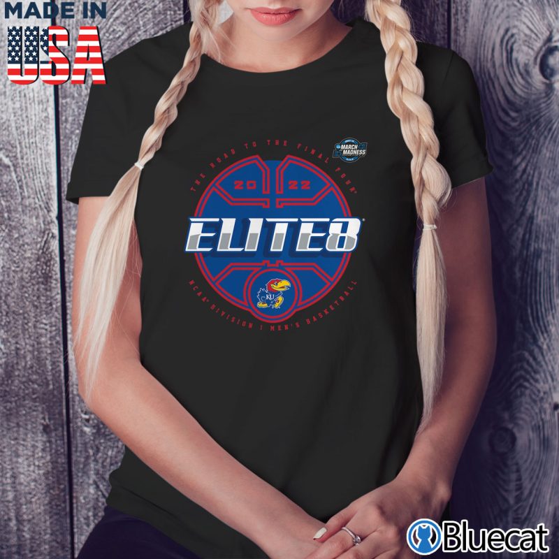 Black Ladies Tee Kansas Jayhawks 2022 NCAA Mens Basketball Tournament March Madness Elite Eight T Shirt