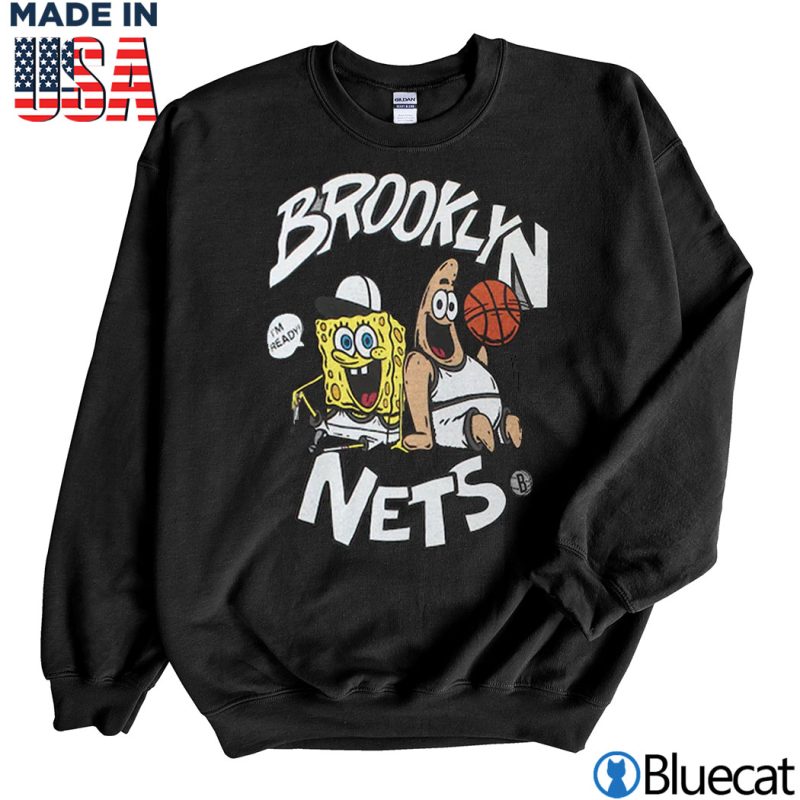 Black Sweatshirt Brooklyn Nets Homage NBA x Spongebob Collab T Shirt