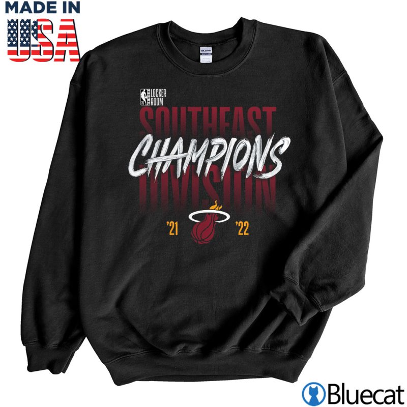 Black Sweatshirt Miami Heat 2022 Southeast Division Champions Locker Room T Shirt